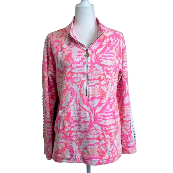 Lilly Pulitzer Tops - Lilly Pulitzer Pink and White Sweatshirt